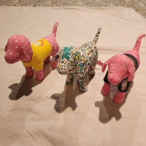 3 PINK VICTORIA'S SECRET DOGS